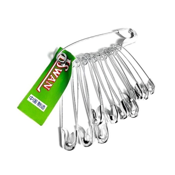 PENITI LSWAN / peniti silver 12pcs mix / peniti kecil peniti medium peniti besar