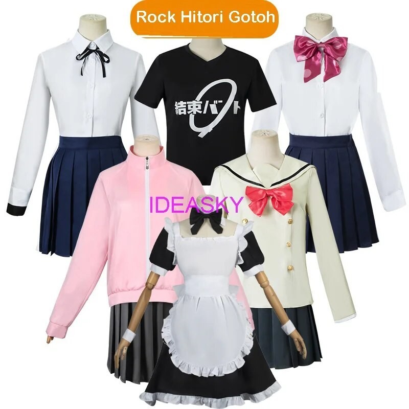 PREORDER bocchi the rock cosplay Gotou Hitori hairwear ryou wig maid jacket hair clip ijichi seika Y