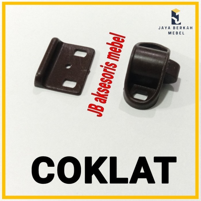 CATCHES PLASTIK PUTIH / JEPIT UDANG TIC TAC / KUNCI PINTU LEMARI - Cokelat