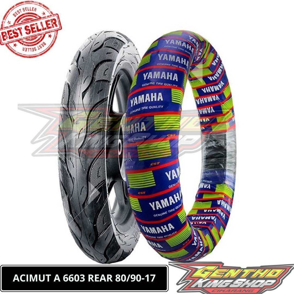BAN LUAR MOTOR TUBELESS YAMAHA BEBEK BELAKANG RING 17 80/90 ORIGINAL ACIMUT CST A 6603