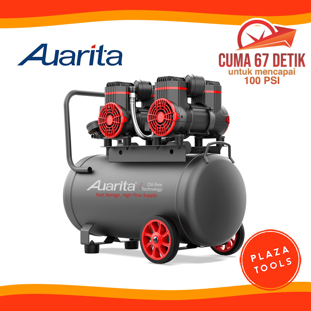 Kompressor Angin 2.4 HP AUARITA 2-900X2F40 Oilless Silent Compressor High Speed Silent,Oil Free Sile