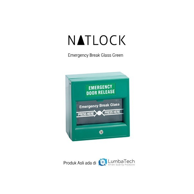 

Emergency Break Glass Green Hijau Akses Kontrol Pintu- Natlock