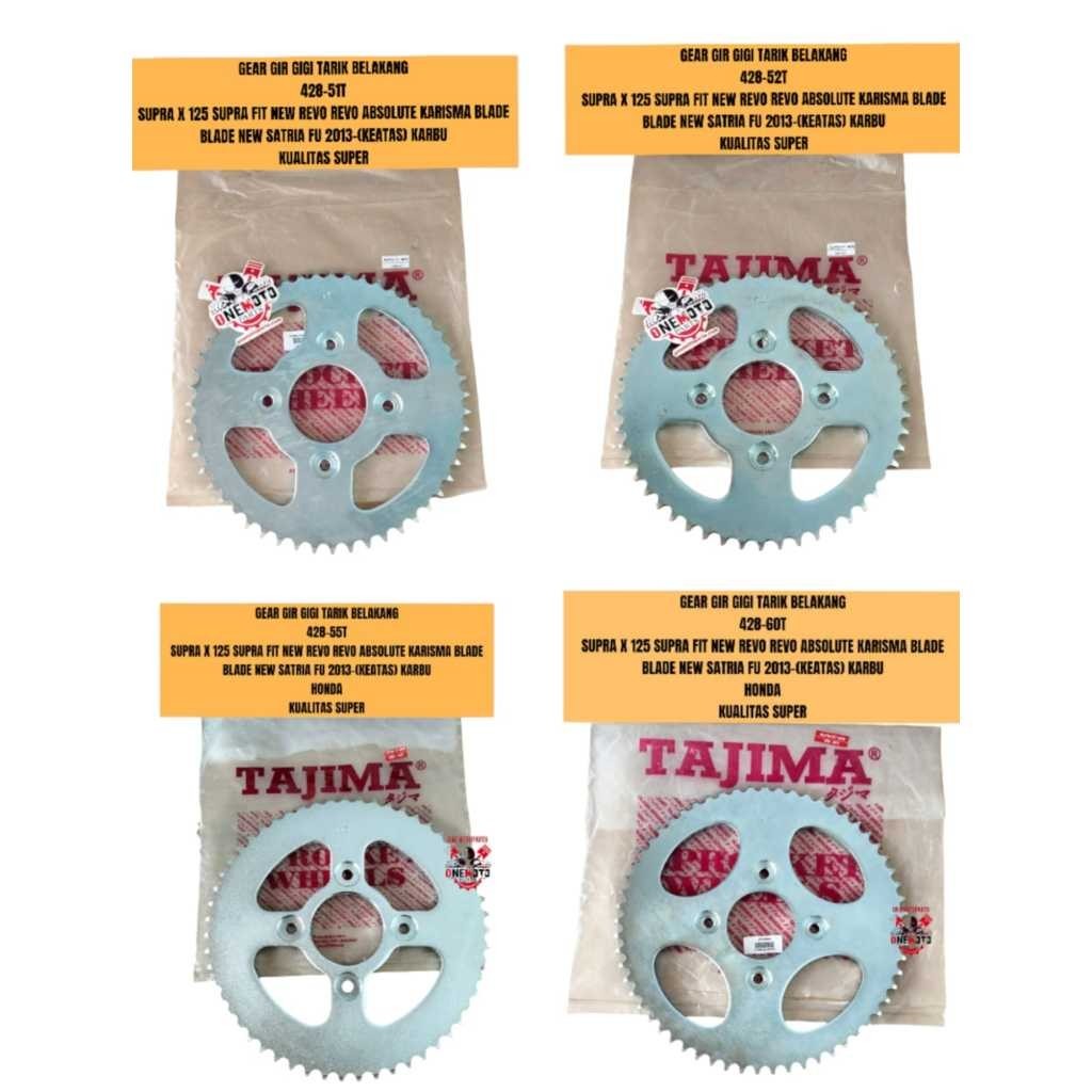 Orimoto - GEAR GIR GIGI TARIK BELAKANG 428-51T 52T 55T 60T SUPRA X 125 SUPRA FIT NEW REVO REVO ABSOL