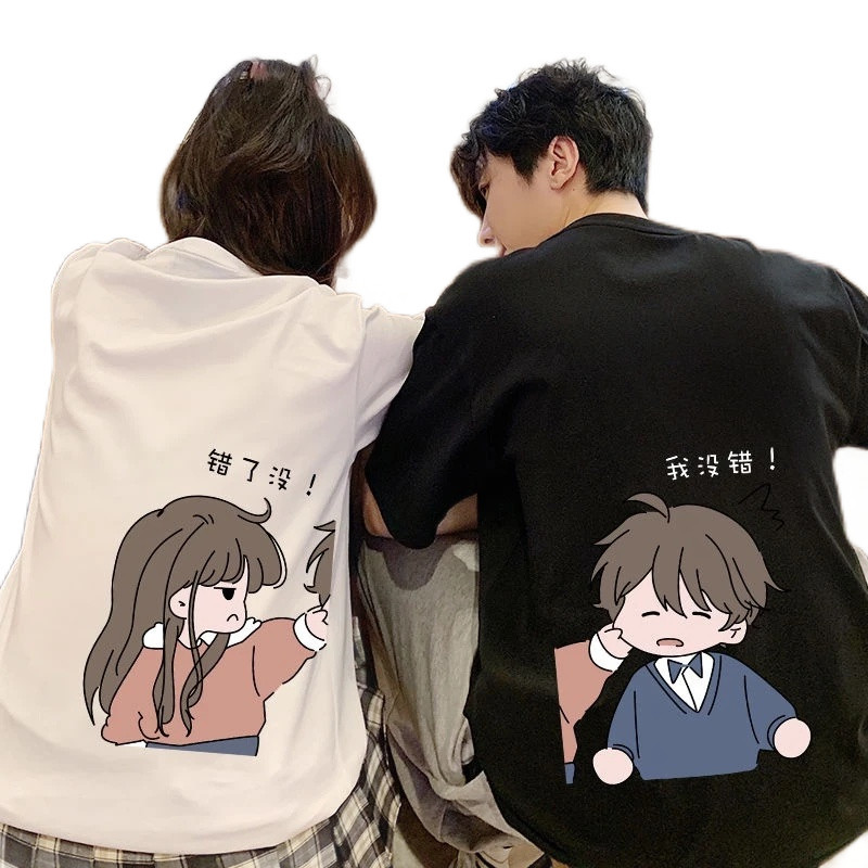 Herlin Collection_BAJU COUPLE T-SHIRT FASHION PRINTING KATUN 20s 100% IMPORTIR KOREA OVERSIZE NORMAL