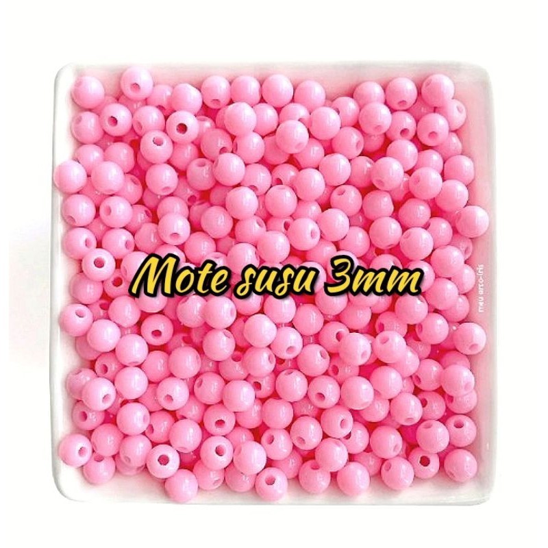 Manik mote Susu Pastel 8/0 3mm Bahan Cincin TERMURAH