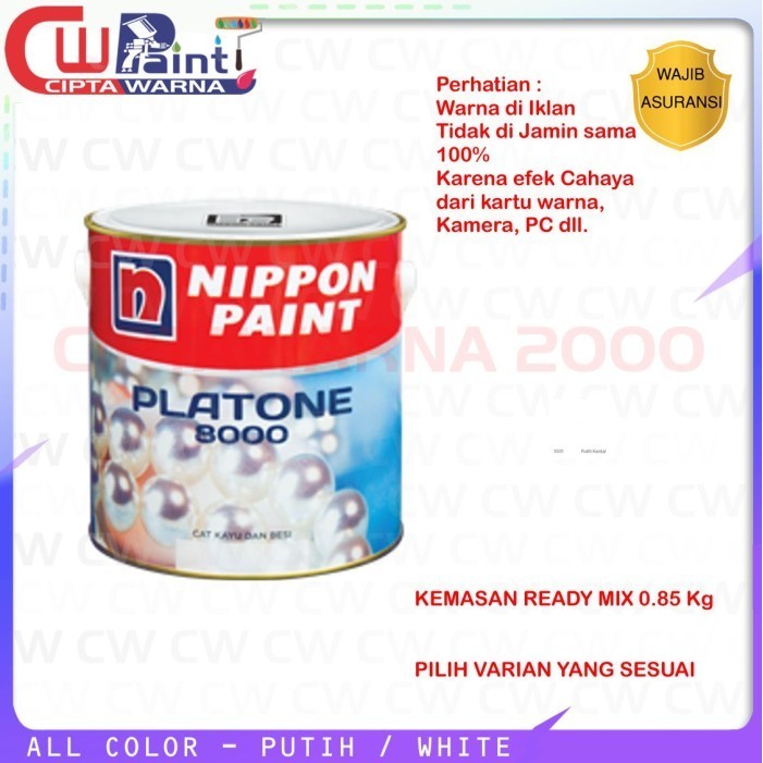 Cat Kayu Besi Platone 8000 Putih White Nippon Paint 0.85 Kg Liter
