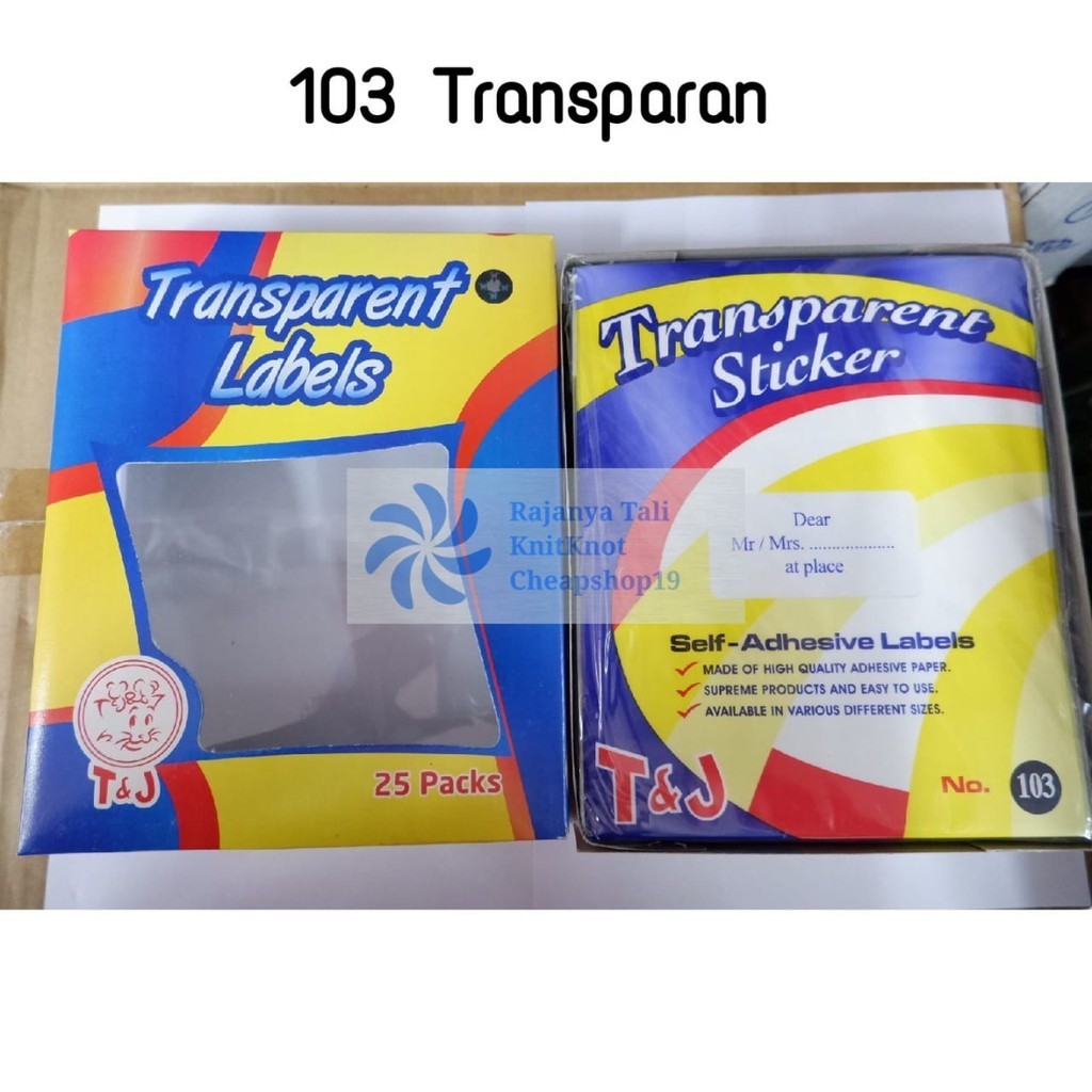 

LABEL UNDANGAN NO.103 TRANSPARAN LABELS N0.103 STIKER