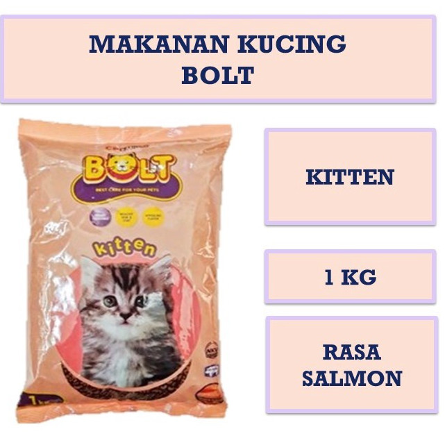 bolt kitten 1kg makanan kucing bolt kitten salmon 1kg