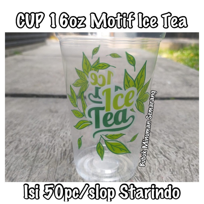Cup 16oz Motif Ice Tea Starindo Isi 50pcGratis Ongkir & COD
