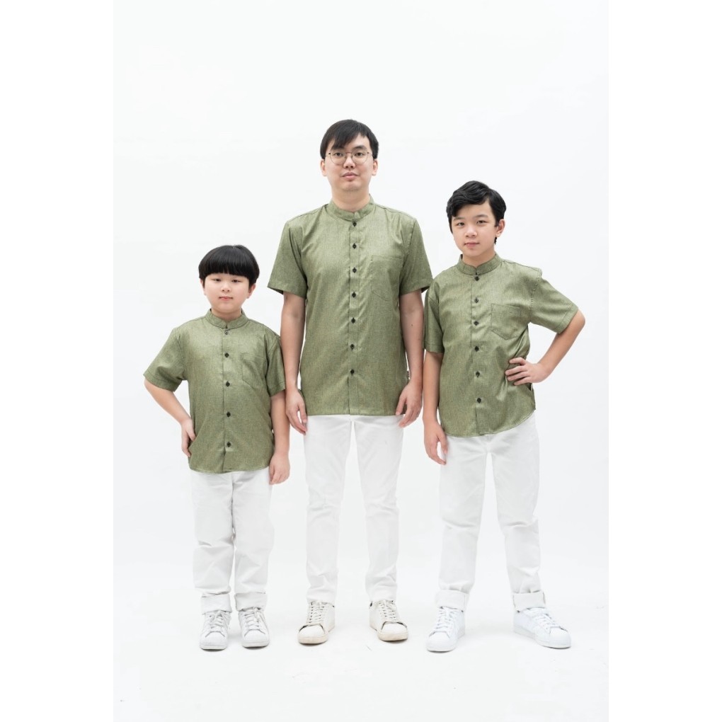 Kemeja Lebaran Koko Anak Laki Lengan Pendek Toyobo Hijau KARL&EARL - 90