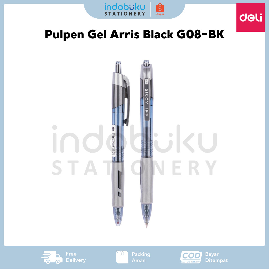 

Pulpen Gel Arris Black 0.5mm Deli Tinta Black G08-BK (1PCS)