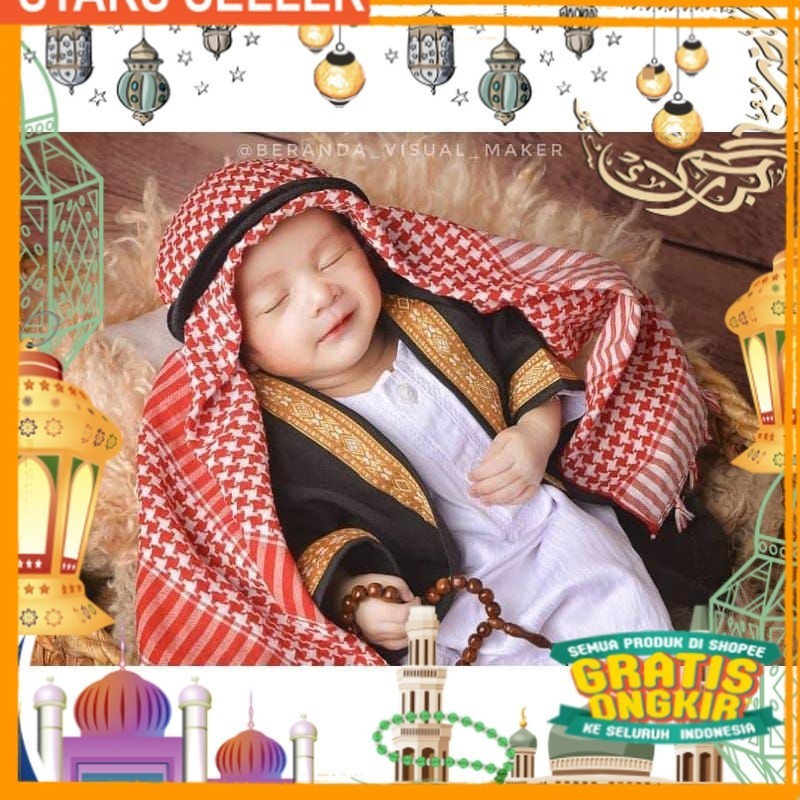 [nam.kid] Gamis Sorban Aqiqah Bayi laki laki | igal anak | jubah askar | set photoshoot newborn/ Pin
