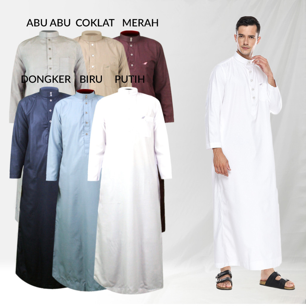 DL19PS As-Sabar - Jubah Gamis Pria Dewasa Terbaru Gamis Jubah Pria Dewasa Polos Jubah Alharamain Ser