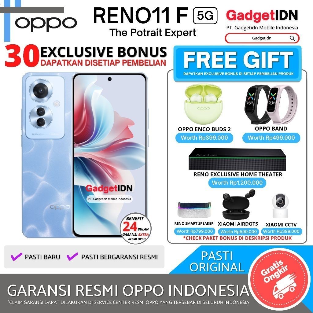 OPPO RENO 11F 5G NFC 8/256GB ( +8GB EXTENDED RAM ) GARANSI RESMI OPPO RENO11 F | RENO 11 F