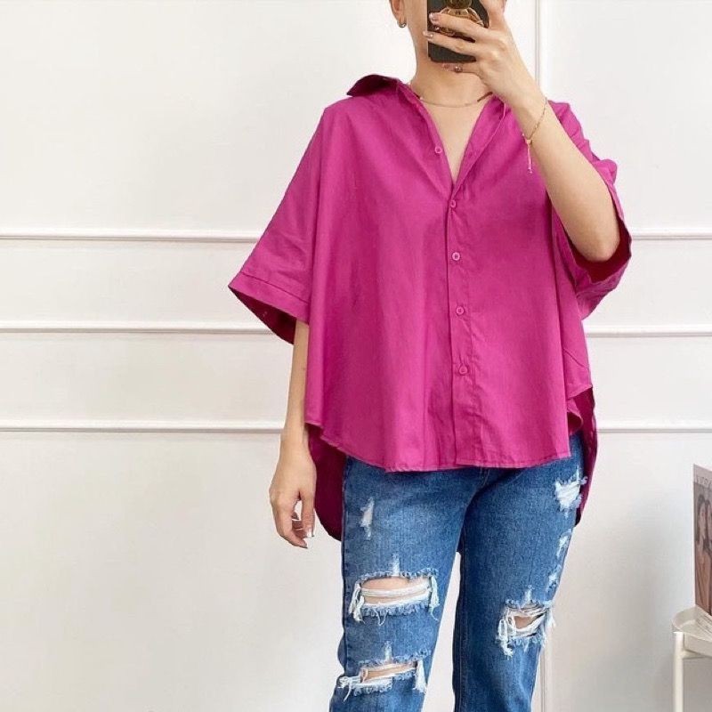 Atasan Wanita Baju lengan Pendek Kekinian Casual OOTD Outfit BATWIN BATWING TOP Murah Premium