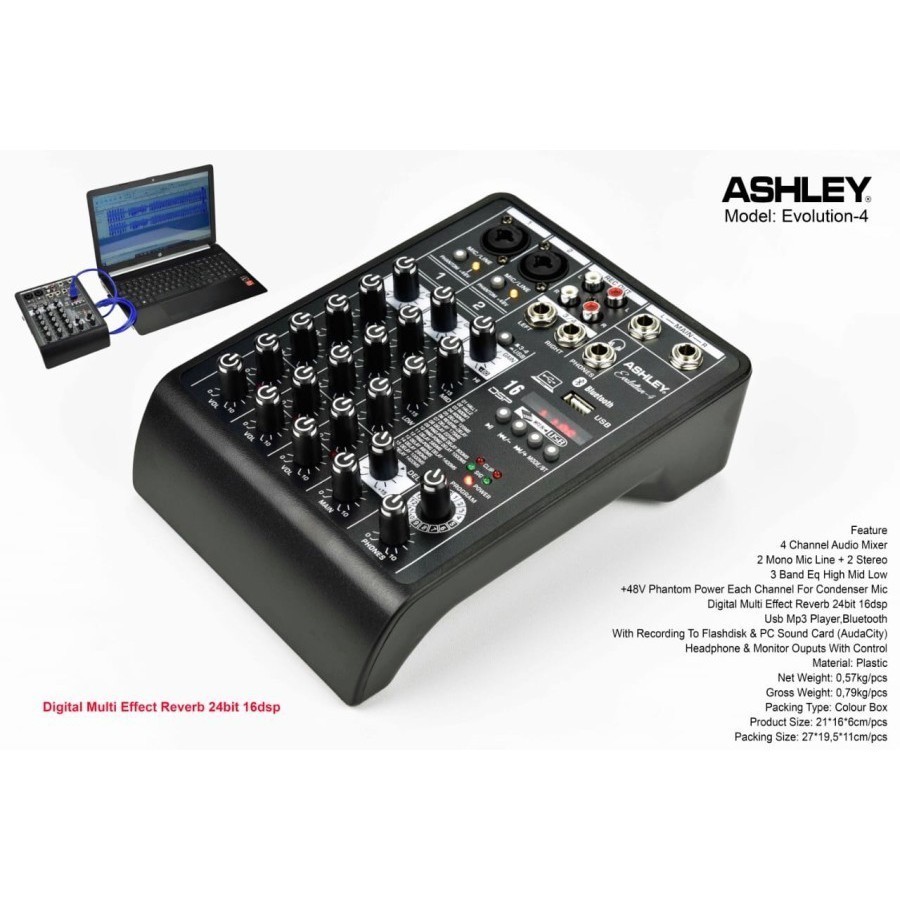 mixer ashley Evolution 4 dan Ashley SM 402 ( 4 channel ) bluetooth,efect,usb,soundcard