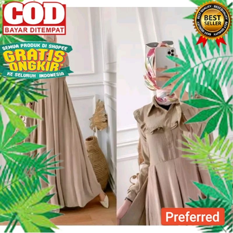 ( GRATIS ONGKIR ) Promo Gamis mola maxy dress Terbaru//Gamis Termurah COD// OUTFIT STYLE RAMADHAN 20