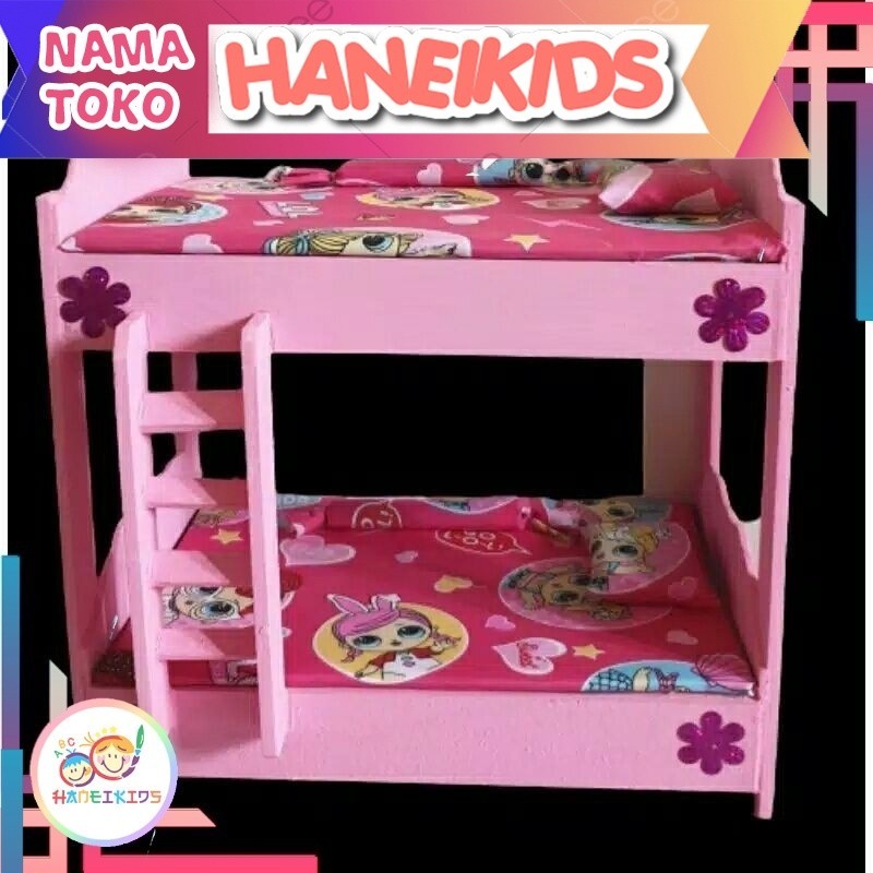 Mainak Anak Ranjang Barbie / Tempat Tidur Tingkat Barbie / Kasur Barbie / Lemari Meja Rias Ayunan So