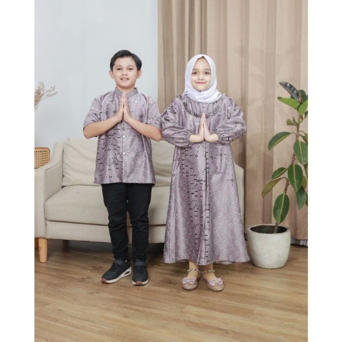 promosi toko Gamis dress anak busana muslim lebaran raya dress maxmara lux silk - Zulina Grey, Koko