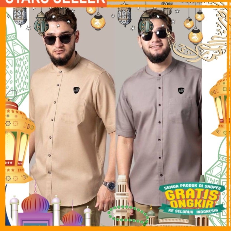 Baju koko kurta lengan pendek Baju koko fashion muslim pria dewasa terbaru bahan toyobo tojiro M L X