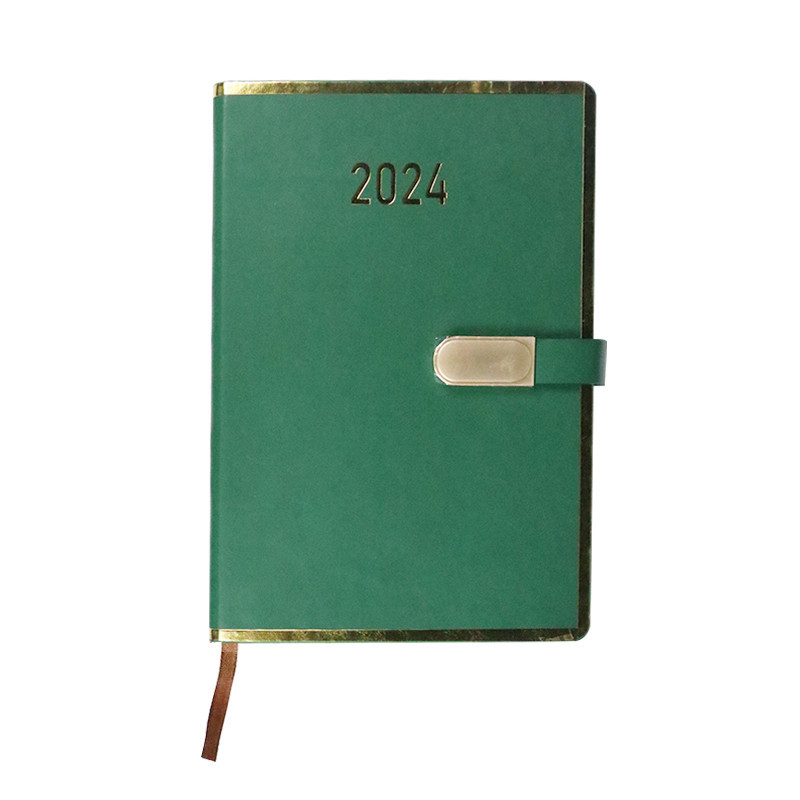 

Pu Leather Notebook Custom Logo 2024 Foil Stamp embossed customized printed pages diary agenda