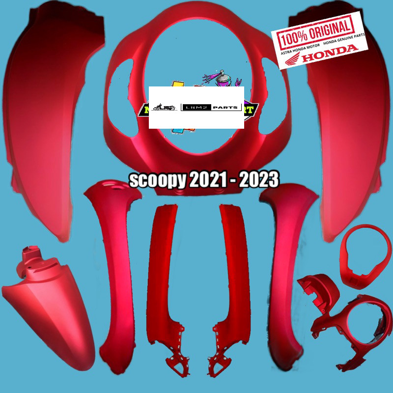 Full set body halus merah doff scoopy new prestigeK2F 2021-2022-2023 ori