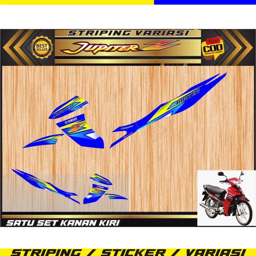 STRIPING TERLARIS STIKER JUPITER Z BURHAN VARIASI SIMPLE ELEGAN JUPITER Z