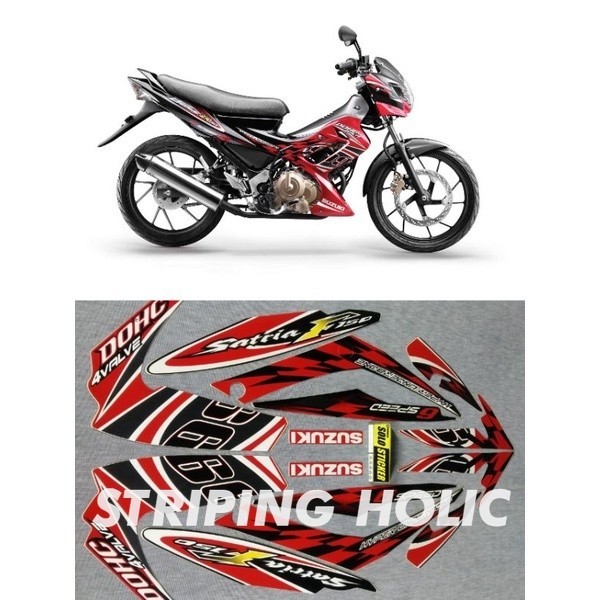 STIKER STRIPING SATRIA FU 150 2012 MERAH