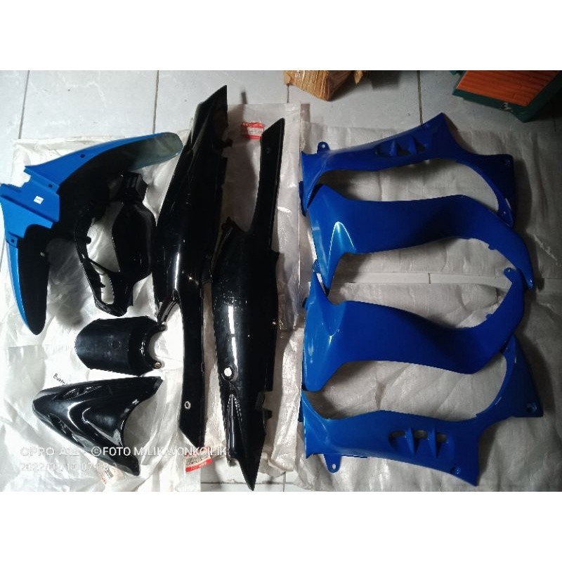 COVER BODY SET FULL SATRIA HIU MALAYSIA BIRU HTAM ORIGINAL SGP