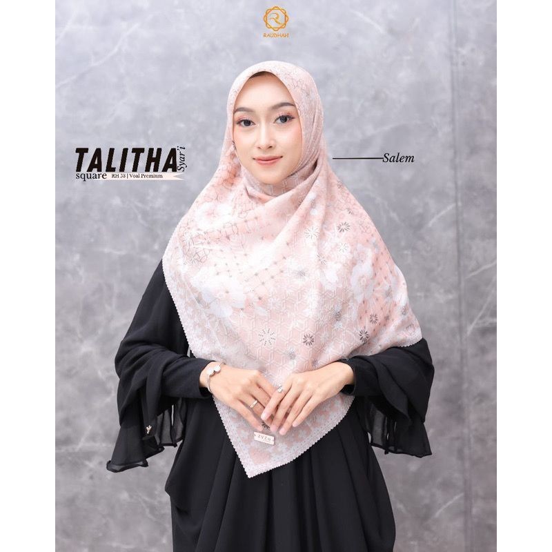 Hijab Voal Motif Segiempat Syari Premium Zyza By Raudhah Ori- Kinanhijabstore Termurah