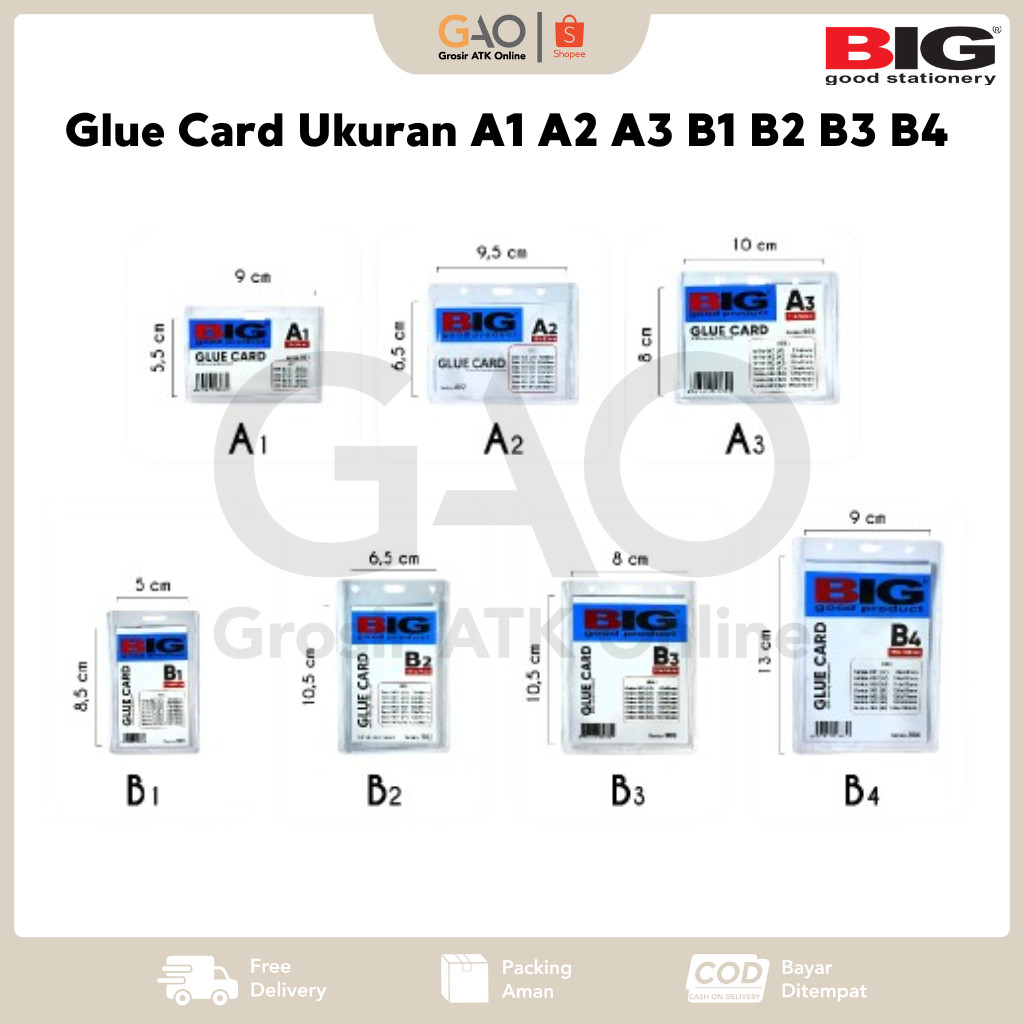 ID Card Mika BIG Glue Card Ukuran A1 A2 A3 B1 B2 B3 B4 (1pcs)