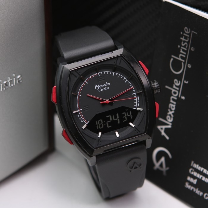 ALEXANDRE CHRISTIE AC9390 / AC 9390 BLACK RED DOUBLE TIME PRIA ORI