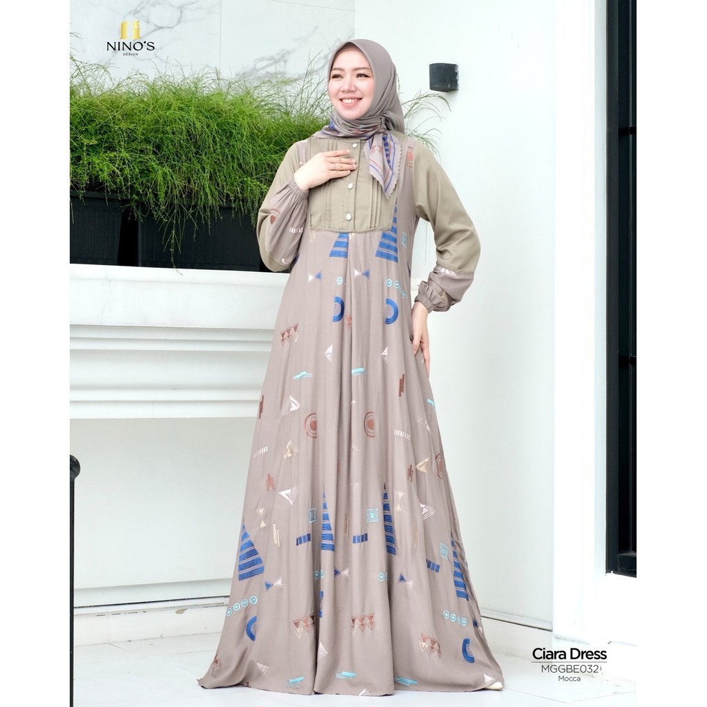 Ninos Design  Mggbe032_Ciara Dress Muslim With Scarf
