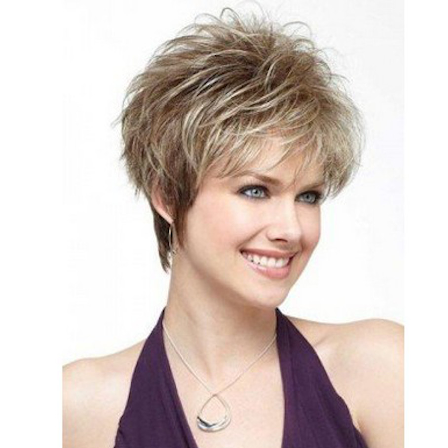 Wig Rambut Lembut Alami Wig Pendek Sintetis