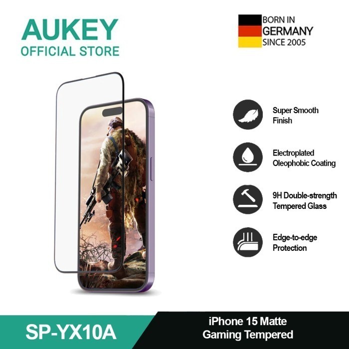 AUKEY iPhone 15 Series Anti-Glare Matte Tempered Glass SP-YX10 - iPhone 15