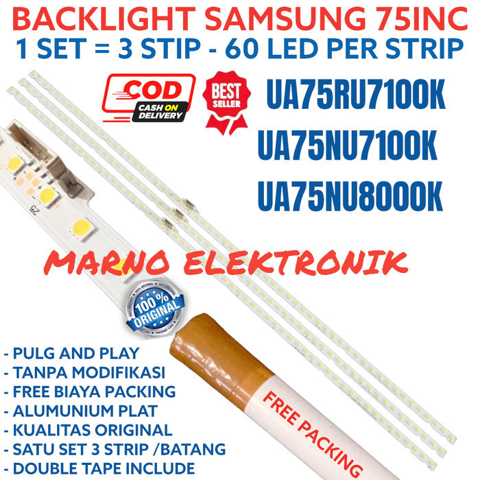 BACKLIGHT SAMSUNG 75IN 75NU UA75RU7100K UA75NU7100K UA75NU8000K 60K  -BB12