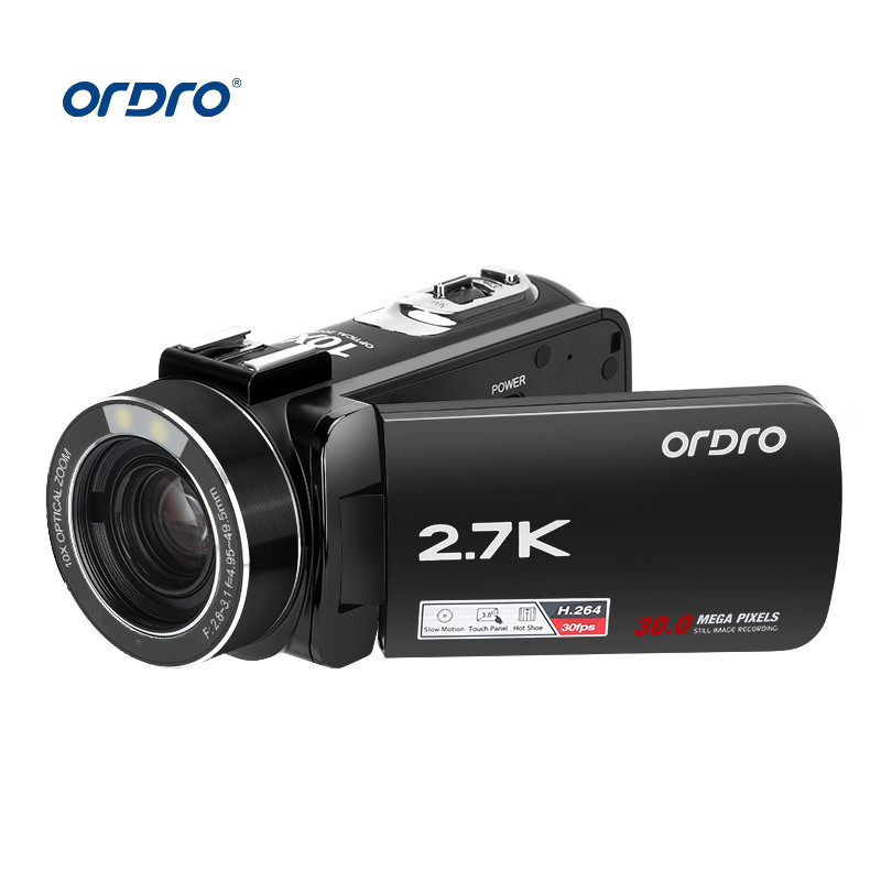 ORDRO Z82Plus Camcorder genggam profesional kamera Vlog deteksi wajah 2 7K 30fps perbesaran Digital 