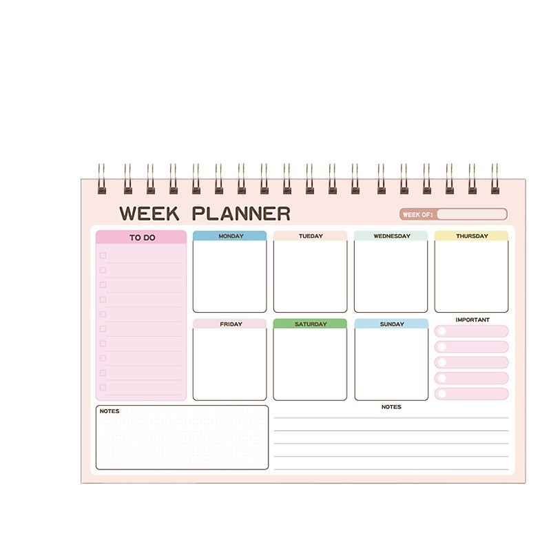 

Percetakan Desain Kustom Sampul PP Acara Mingguan Harian Buku Catatan Jurnal Siswa Spiral Agenda Tidak Bertanggal Perencana