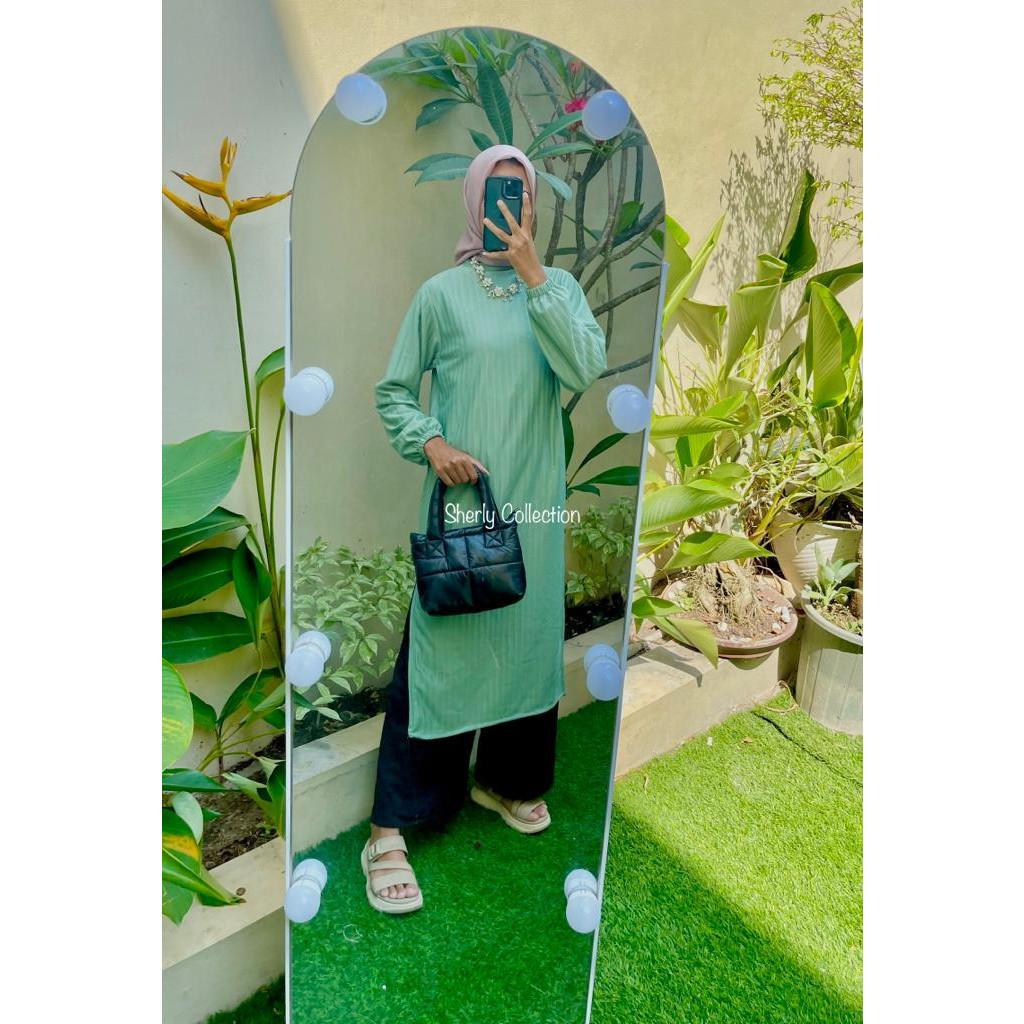 PROMO ISI 3 Long Tunik Knit hornet tebal premium LD110Cm Atasan perempuan dewasa termurah