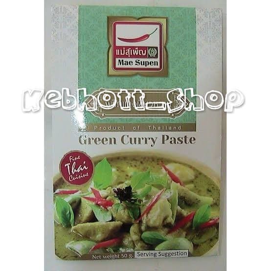 

Mae Supen Green Curry Paste Sauce | Maesupen Bumbu Pasta Kari Hijau