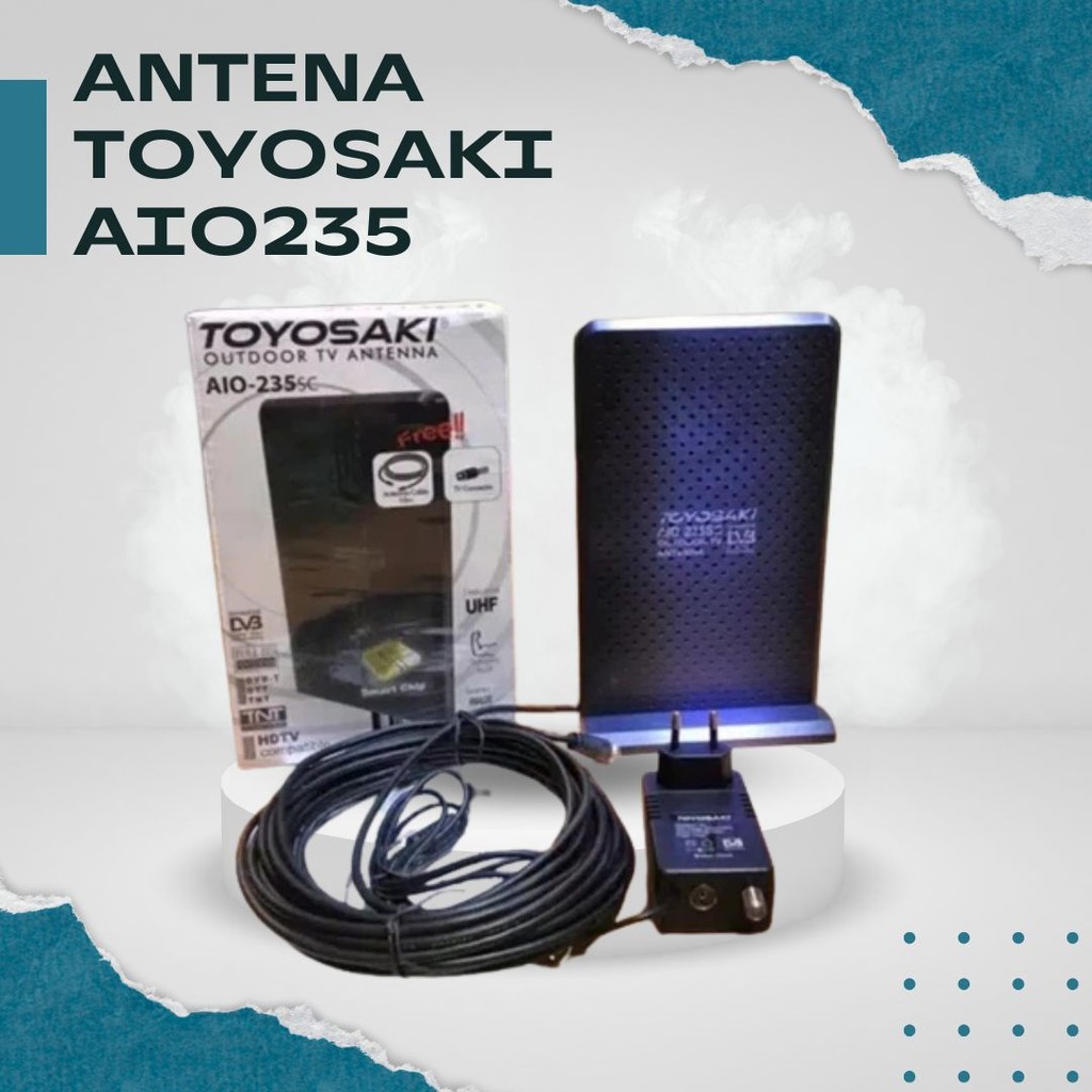 Antena TV Digital Toyosaki AIO-235 - Penguat Sinyal, HDTV, Indoor & Outdoor