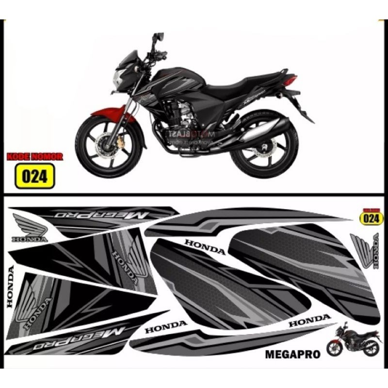 stiker motor mega pro striping variasi honda mega pro  decal honda mega pro stiker variasi mega pro