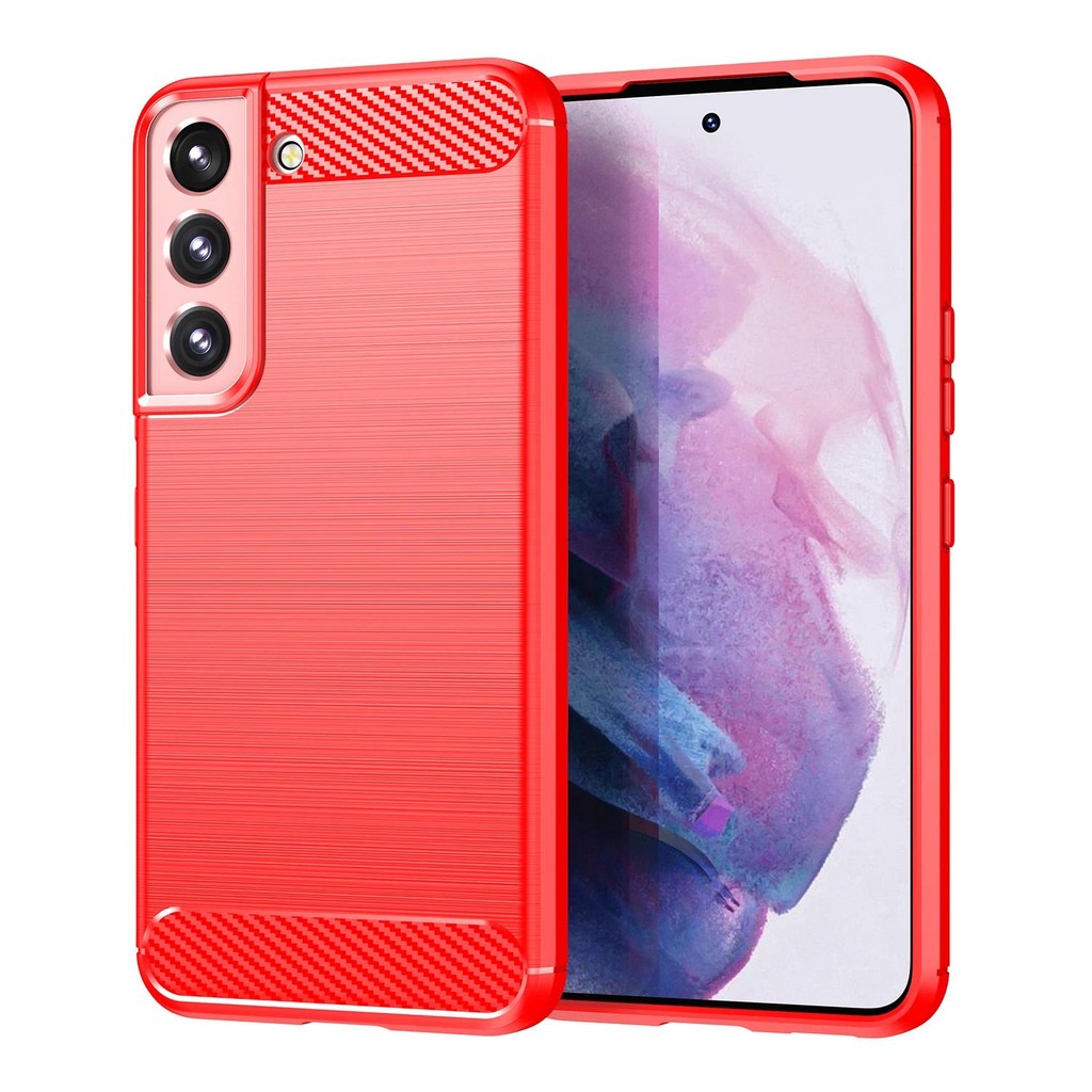 Casing HP Samsung Galaxy S22 Plus s22+  samsung s22plus Casing TPU Tekstur Serat Karbon Silikon Lemb