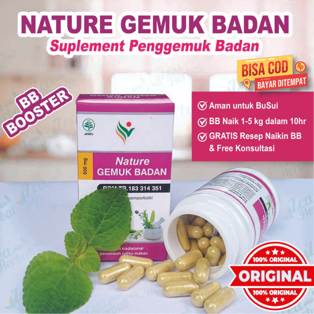 Kapsul Gemuk Badan Bpom Herbal Penambah Berat Badan Anak Dan Dewasa Permanen Nature Gemuk Badan aman