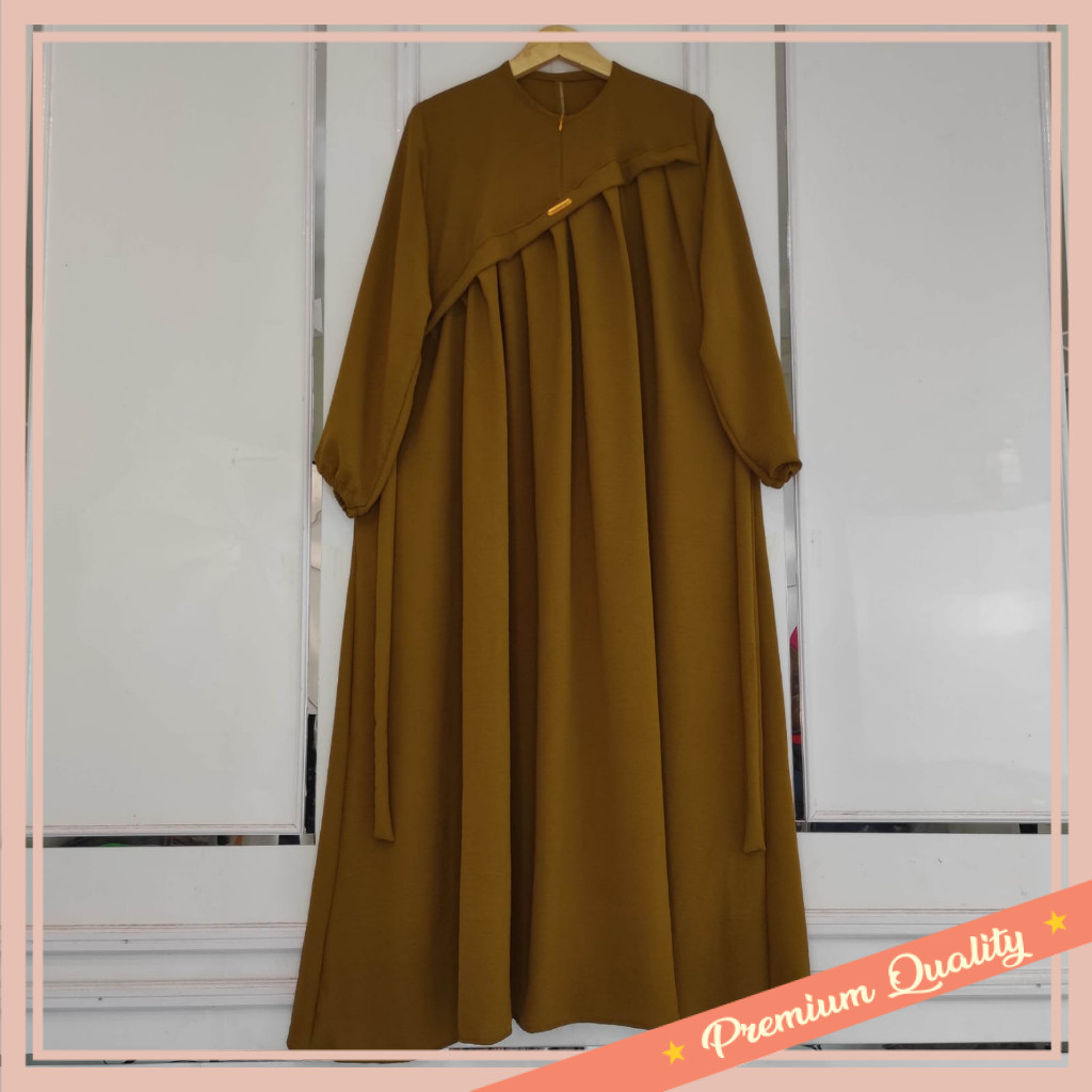 KADO LEBARAN 2025 ISTRI MUSLIMAH / ELIF DRESS - Gamis Jumbo Polos LD 130cm Soft Crinkle Airflow Prem