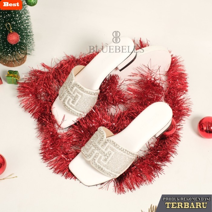 sandal wanita trend sekarang Bluebells VIRGINIA Sendal Slop Pesta Wanita Heels 3cm Elegan (Tersedia 