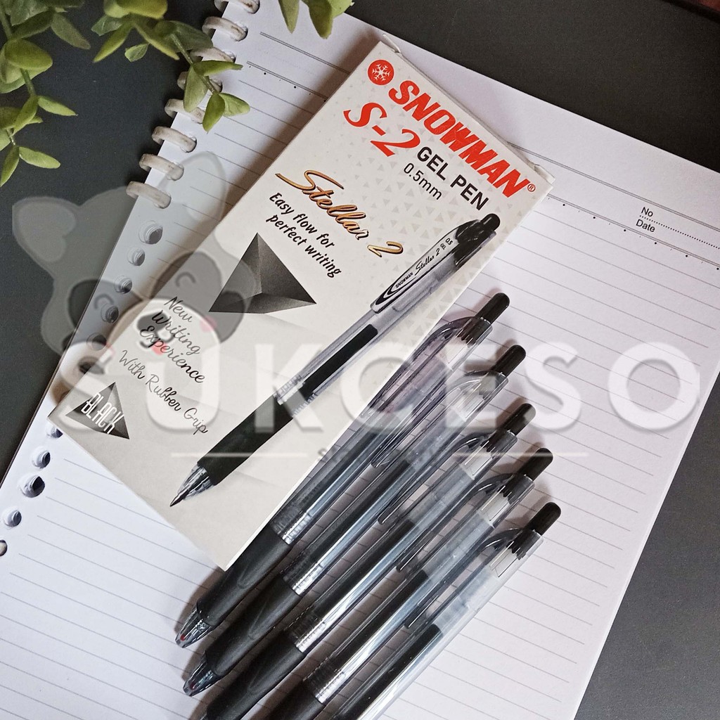 

Snowman Gel Pen S-2 Stellar 2 Black 0.5mm - Pulpen Jel Hitam SATUAN Murah