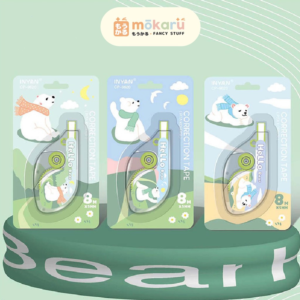 

PNM Inyan Pita Koreksi Hello Bear CP-9620 Correction Tape Transparant Tip-Ex Kertas Lucu Murah