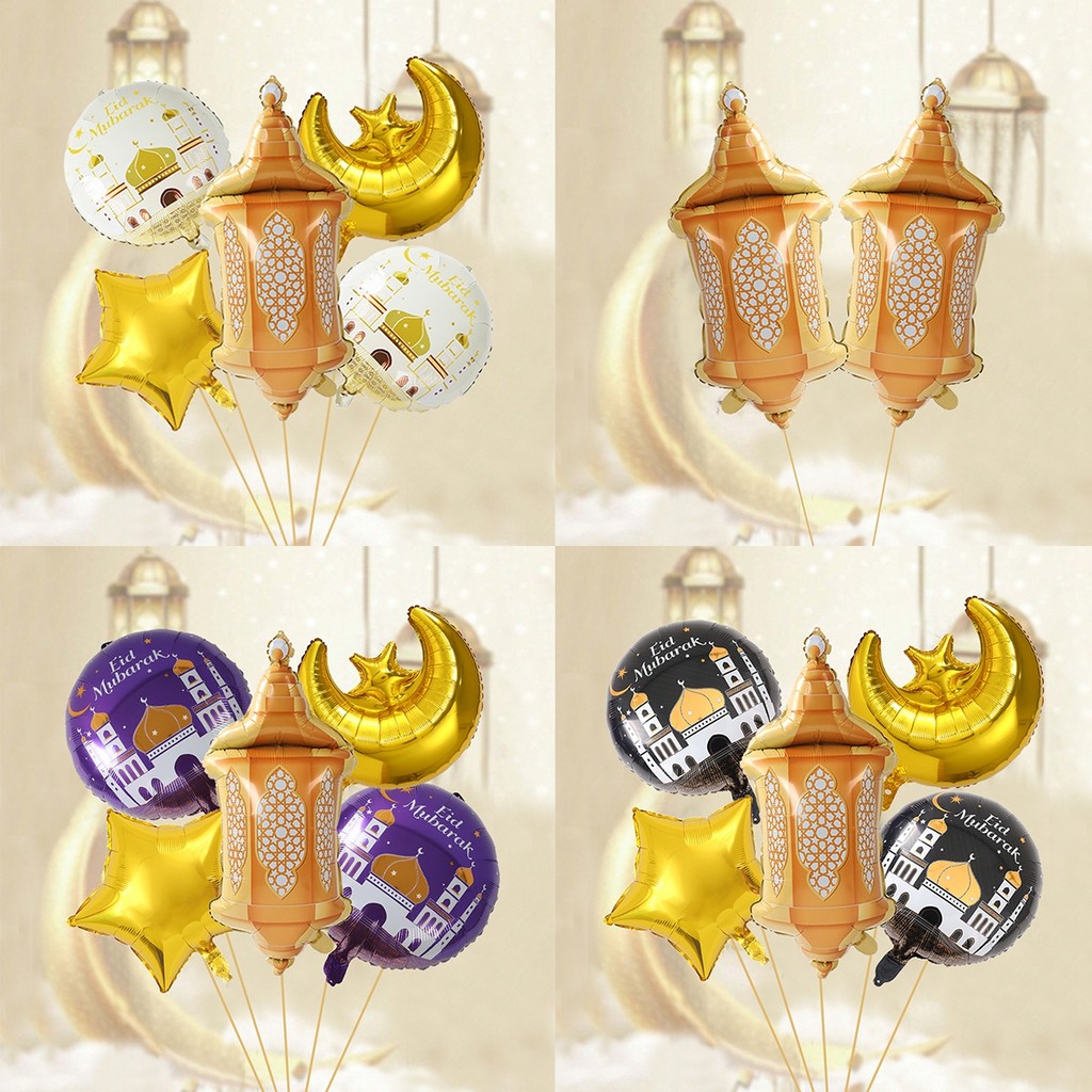 

3/6Pcs Eid al-Adha Balloon Bundle Ramadan Eid Mubarak Ballons Decor Ramadan Kareem Gift Islamic Muslim Holiday Party Decor ﻿