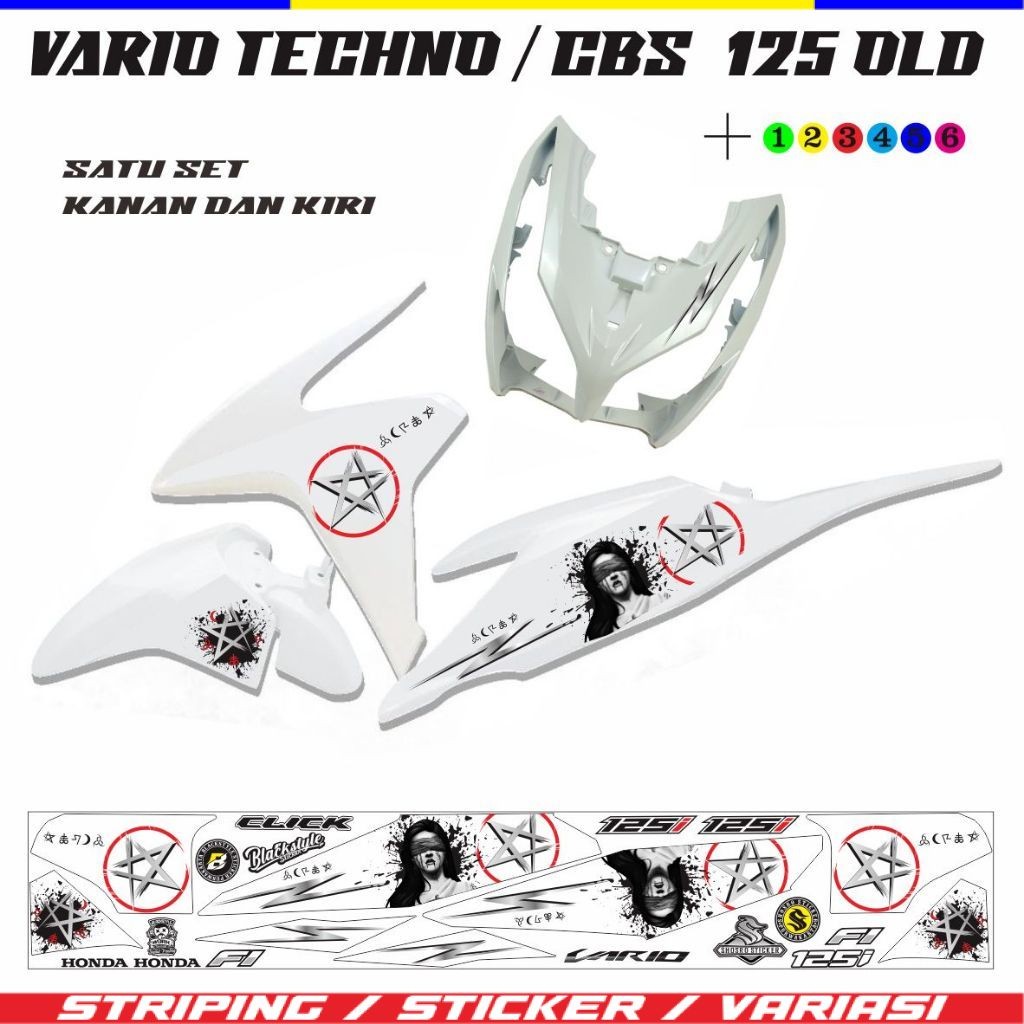 STIKER KEREN STIKER MOTOR VARIO OLD 125 / STRIPING MOTIF KEREN